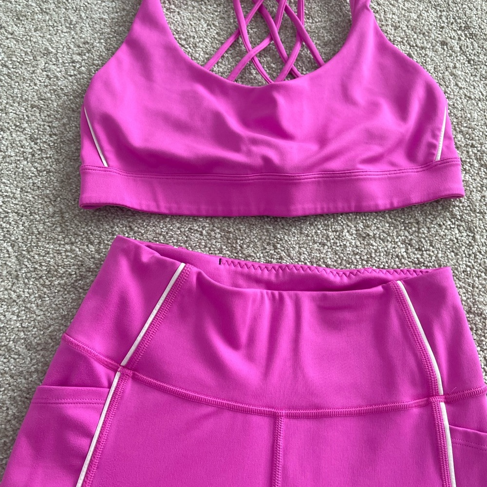 Pink Sports Bra and Legging Set